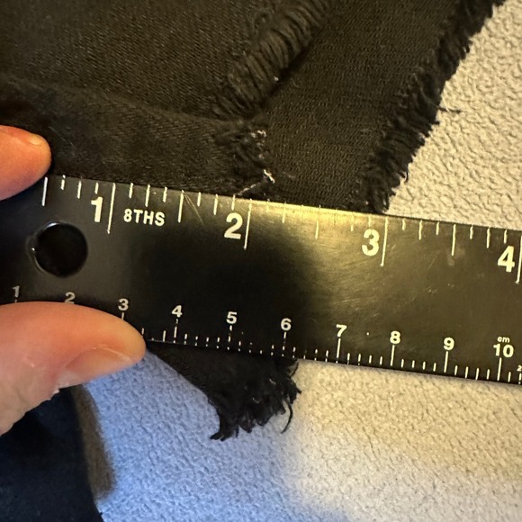 Sunday Best Denim Cut-Off Shorts Frayed Distressed High-Rise Black Women Size 28 - Picture 10 of 13